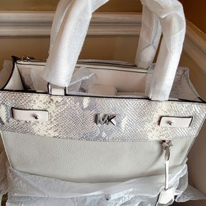 Michael Kors Reagan Snakeskin Satchel